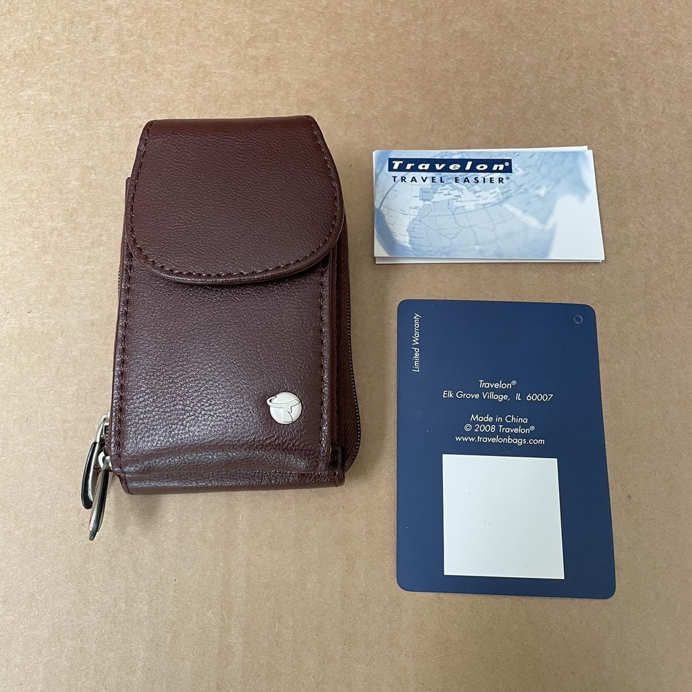 NEW‎ Travelon Brown  Cross Body Wristlet RFID Travel Wallet Magnetic Close